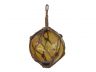 Amber Japanese Glass Ball Fishing Float With Brown Netting Decoration 6 - 1