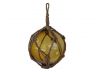 Amber Japanese Glass Ball Fishing Float With Brown Netting Decoration 6 - 2