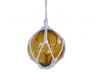Amber Japanese Glass Ball Fishing Float With White Netting Decoration 6 - 2