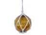 Amber Japanese Glass Ball Fishing Float With White Netting Decoration 6 - 3