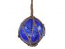 Blue Japanese Glass Ball Fishing Float With Brown Netting Decoration 6 - 2