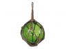 Green Japanese Glass Ball Fishing Float With Brown Netting Decoration 6 - 2