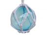 Light Blue Japanese Glass Ball Fishing Float With White Netting Decoration 6 - 1