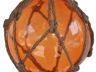 Orange Japanese Glass Ball Fishing Float With Brown Netting Decoration 6 - 2