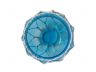 Light Blue Japanese Glass Fishing Float Bowl with Decorative White Fish Netting 8 - 1