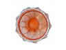 Orange Japanese Glass Fishing Float Bowl with Decorative White Fish Netting 8 - 1