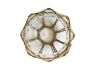 Clear Japanese Glass Fishing Float Bowl with Decorative Brown Fish Netting 6 - 1