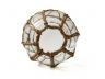 Clear Japanese Glass Fishing Float Bowl with Decorative Brown Fish Netting 6 - 2