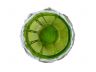 Green Japanese Glass Fishing Float Bowl with Decorative White Fish Netting 6 - 2
