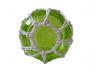 Green Japanese Glass Fishing Float Bowl with Decorative White Fish Netting 6 - 1