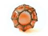 Orange Japanese Glass Fishing Float Bowl with Decorative Brown Fish Netting 6 - 2