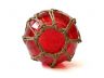 Red Japanese Glass Fishing Float Bowl with Decorative Brown Fish Netting 6 - 1