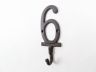 Cast Iron Number 6 Wall Hook 6 - 1