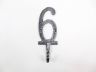 Rustic Silver Cast Iron Number 6 Wall Hook 6 - 2