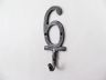 Rustic Silver Cast Iron Number 6 Wall Hook 6 - 1