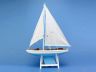 Wooden Decorative Sailboat Model 21 - Light Blue Sailboat Model - 6