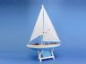 Wooden It Floats 21 - Light Blue Floating Sailboat Model - 5