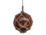 Amber Japanese Glass Ball Fishing Float With Brown Netting Decoration 12 - 3