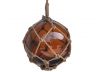 Amber Japanese Glass Ball Fishing Float With Brown Netting Decoration 12 - 2