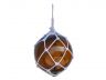 Amber Japanese Glass Ball Fishing Float With White Netting Decoration 12 - 2