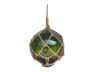 Green Japanese Glass Ball Fishing Float With Brown Netting Decoration 12 - 3