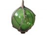 Green Japanese Glass Ball Fishing Float With Brown Netting Decoration 8 - 1
