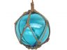 Light Blue Japanese Glass Ball Fishing Float With Brown Netting Decoration 8 - 1
