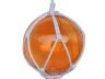 Orange Japanese Glass Ball Fishing Float With White Netting Decoration 8 - 2