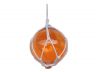 Orange Japanese Glass Ball Fishing Float With White Netting Decoration 8 - 1