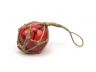 Red Japanese Glass Ball Fishing Float With Brown Netting Decoration 3 - 1