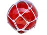 Red Japanese Glass Ball Fishing Float With White Netting Decoration 12 - 2