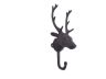 Cast Iron Reindeer Head Decorative Metal Wall Hooks 9.5 - 1