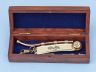 Solid Brass-Copper Bosun Whistle 6 w- Rosewood Box - 1