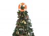 Orange Lifering with White Bands Christmas Tree Topper Decoration  - 1