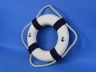 Classic White Decorative Anchor Lifering With Blue Bands Christmas Ornament 10 - 1