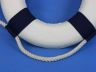 Classic White Decorative Anchor Lifering With Blue Bands Christmas Ornament 10 - 2