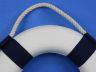 Classic White Decorative Anchor Lifering With Blue Bands Christmas Ornament 10 - 3