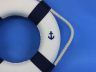 Classic White Decorative Anchor Lifering With Blue Bands Christmas Ornament 10 - 4