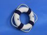 Classic White Decorative Anchor Lifering With Blue Bands Christmas Ornament 6 - 4