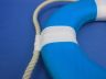 Vibrant Light Blue Decorative Lifering with White Bands 10 - 7