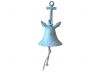 Light Blue Whitewashed Cast Iron Wall Hanging Anchor Bell 8 - 2