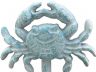 Rustic Light Blue Whitewashed Cast Iron Wall Mounted Crab Hook 5 - 1
