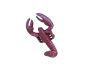 Vintage Red Whitewashed Cast Iron Wall Mounted Lobster Hook 5 - 4