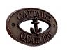 Antique Copper Captains Quarters Oval Sign with Anchor 8 - 1