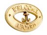 Brass Welcome Aboard Oval Sign with Anchor 8 - 1