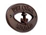 Antique Copper Welcome Aboard Oval Sign with Anchor 8 - 1