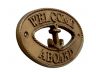 Antique Brass Welcome Aboard Oval Sign with Anchor 8 - 1