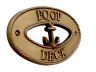 Antique Brass Poop Deck Oval Sign with Anchor 8 - 1