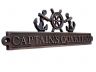 Antique Copper Captains Quarters Sign with Ship Wheel and Anchors 12 - 1