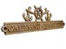 Antique Brass Captains Quarters Sign with Ship Wheel and Anchors 12 - 1